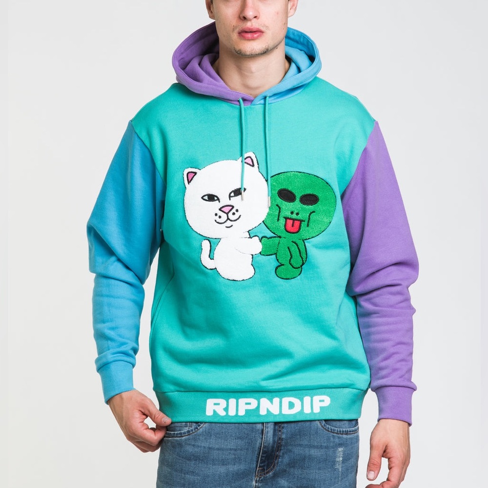 Ripndip Buddy System Color Block Hoodie Cat & Ali… - image 1